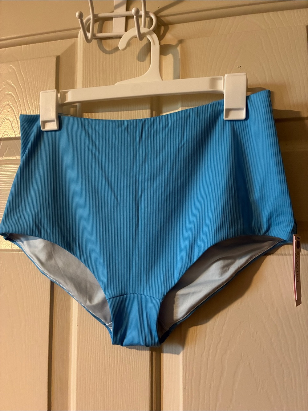 Victoria's Secret Ribbed High-Waist Bikini Bottoms in Sky Blue